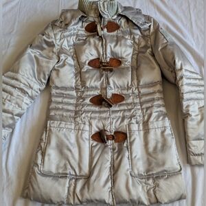 ✨ Iceberg Gilmar Silver Hooded Toggle Puffer Coat – Size Small (42) ✨